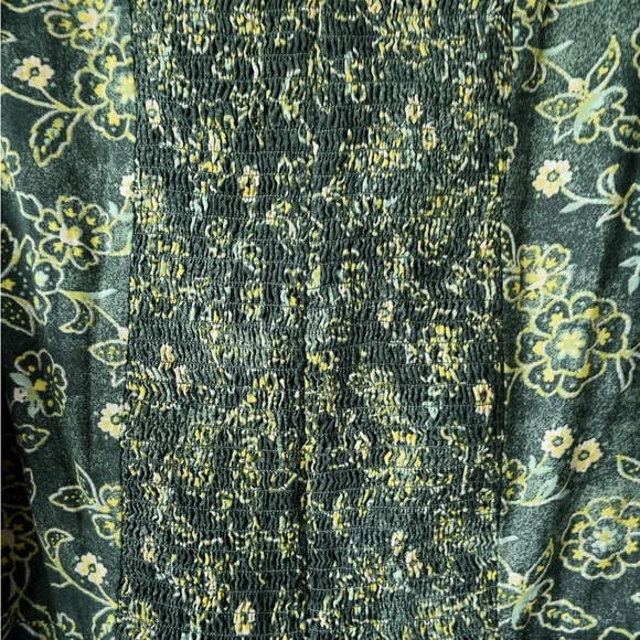 J Crew NWT Sweetheart Long Sleeve Mini Dress in Green Vintage Vines - Picture 6 of 13